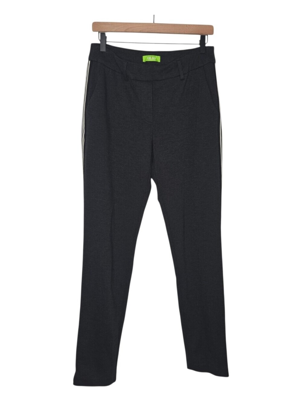 Swing Control Womens Dark Gray Side Stripe Pull On Scuba Golf Pants Size 6